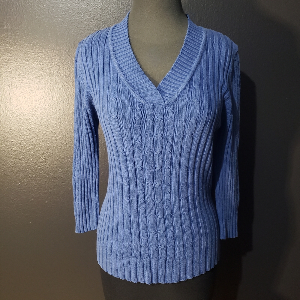 35. Faded Glory Blue V-Neck Sweater